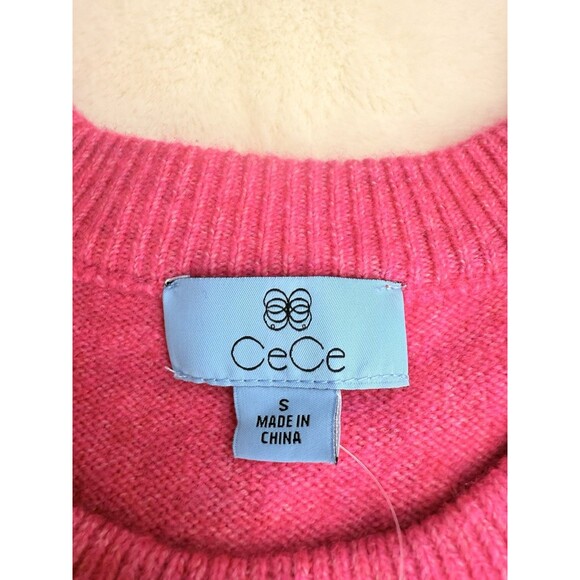 CeCe Women Sweater size S Pearls Pullover Round Neck Embellished Balloon Sleeves - Picture 8 of 11